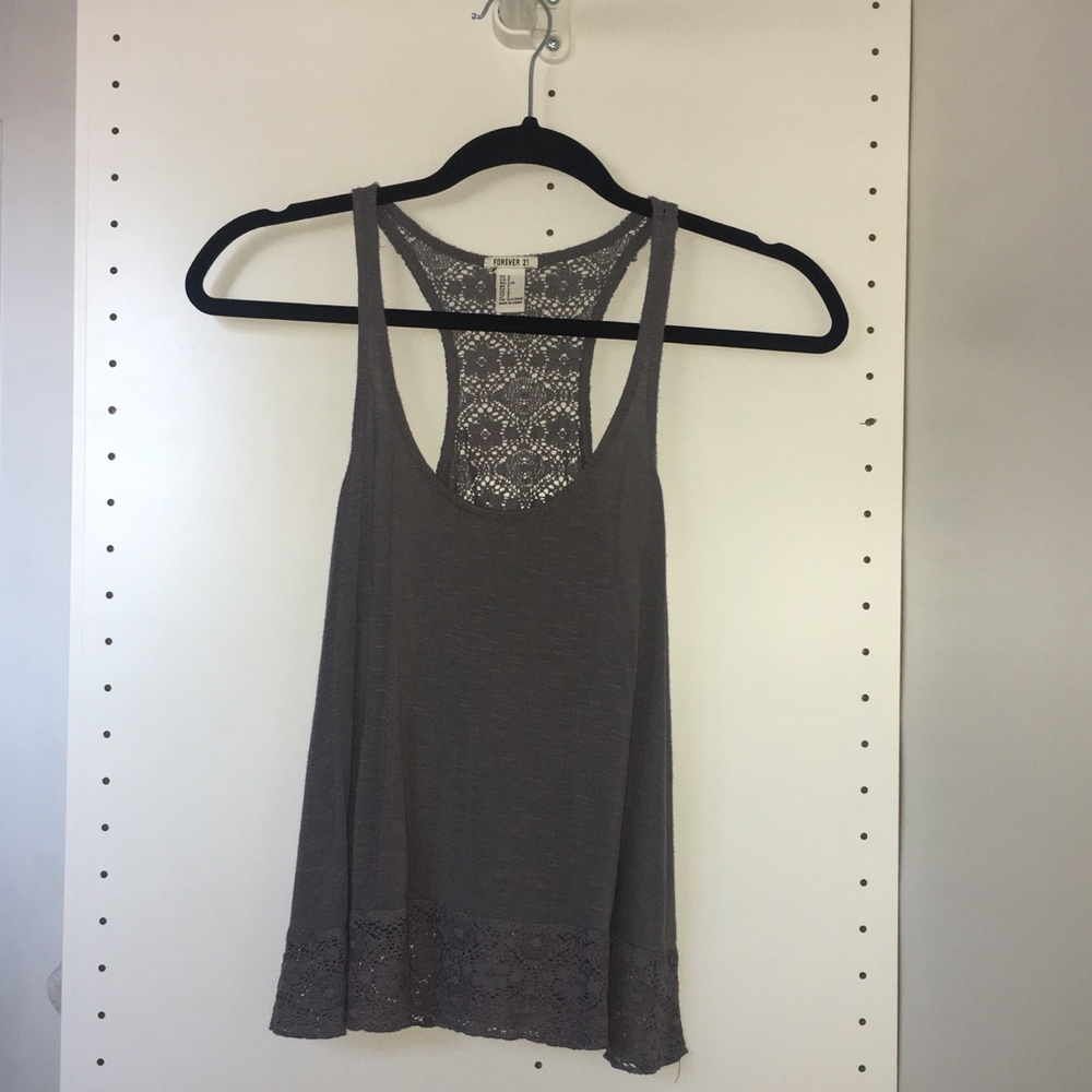 Forever 21 gray tank top razorback